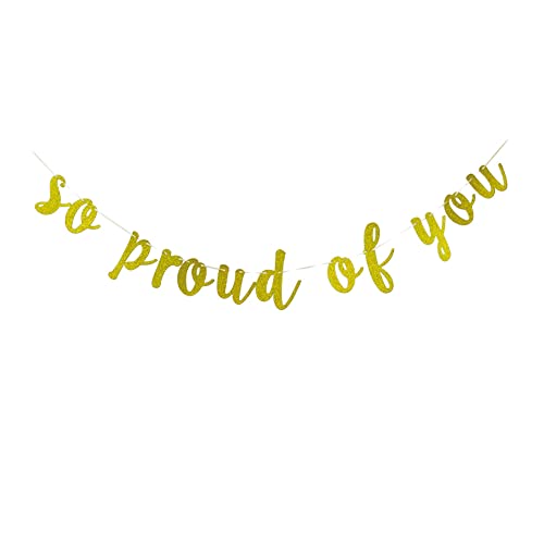 So Proud Of You Banner Graduation Decorations Graduation Party Supplies  Congratulations sign Congrats Banner (gold)