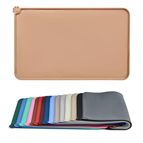 AUDWUD Tappetini impermeabili di alimentazione del cane e del gatto del silicone,tappetini antiscivolo della ciotola dell'animale domestico,tappetino di alimentazione dell'animale domestico