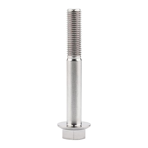 Image of Ti Screws M10 x 20 25 30 35 40 45 50 55 60 65 70 75 80 90 100mm 1.25 Pitch Titanium Flange Hex Bolt Pack of 4 (Silver, M10x80mm)