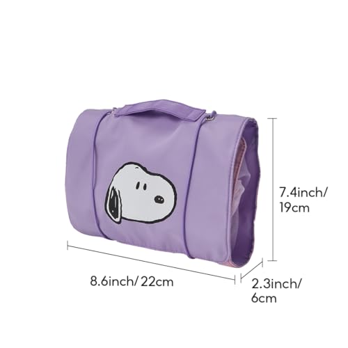 MINISO Snoopy Colorful Life Collection Foldable Makeup Bag Cosmetic Bag Waterproof Large Roll-Up Portable Travel Organizer For Women Girls2