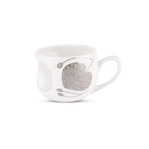 Image of Dandy Lines Face Platinum Leaf Cups & Saucers, Elegant Coffee Cups & Mugs, Eco-Ceramic, Pack of 12, Microwave & Dishwasher Safe, Great for Hosting & Gifting