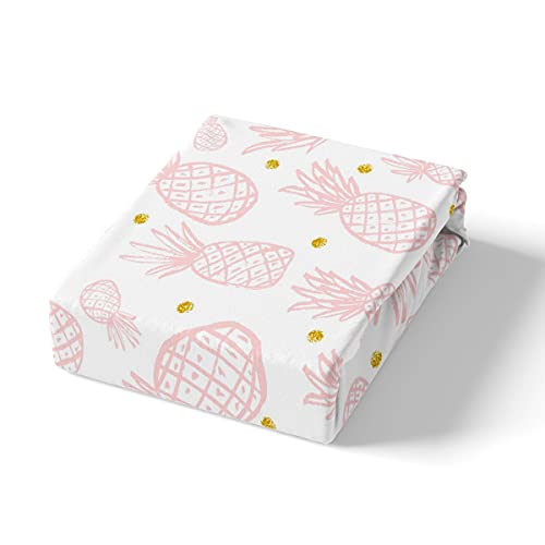 Pineapple-Sheet-Set-for-Girls-Kids-Cute-Pink-Tropical-Fruit-Bedding-Set-Room-Decorative-Golden-Polka-Dots-Bed-Sheets-Pineapple-White-Bed-Sheet-Set-Full-Size-4Pcs-Bed-Set 31I6nlS2GDL