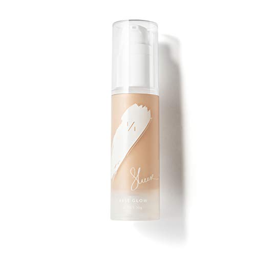 One Over One - Base Glow Sheer Liquid Foundation | Buildable Nude Tint | Clean Beauty Face Glow Highlighter | Cruelty-Free & Safe on Sensitive Skin | 1.1 oz (SHEER LIGHT)
