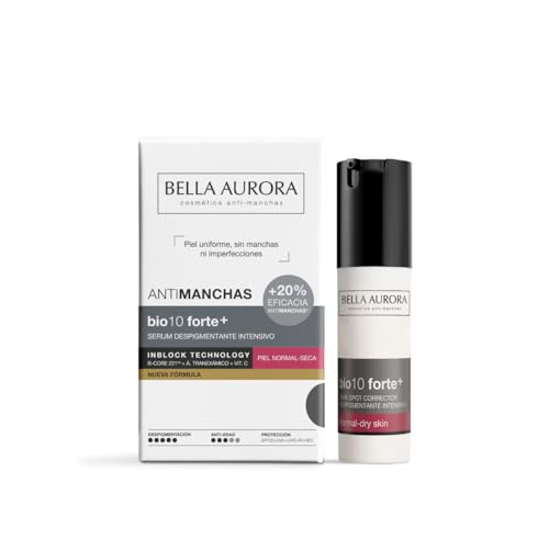 Bella Aurora BIO10 FORTE+ Serum Despigmentante Piel Seca | Elimina manchas oscuras y aporta hidratación | Con B-CORE 221TM y ácido tranexámico | Protección UVA, UVB, IR y luz azul | 30ml