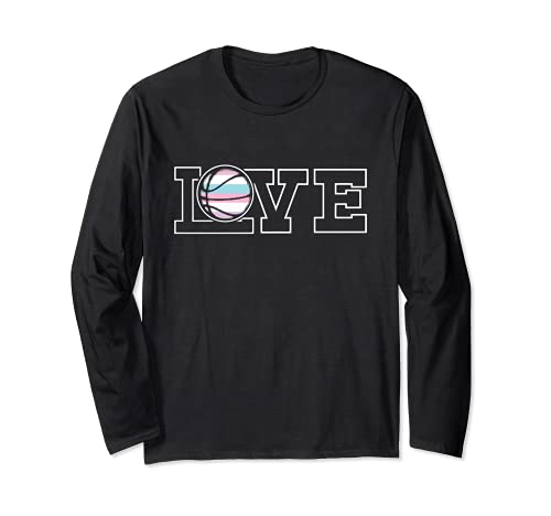 Love Basketball LGBT-Q Intersexual Pride Flag Sport Fan Ally Long Sleeve T-Shirt, Black