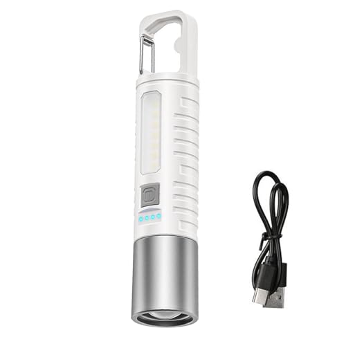 Linternas de mano – Linterna con zoom, luces de flash de mano con zoom de 5 modos de lúmenes altos, impermeable, con gancho para acampar