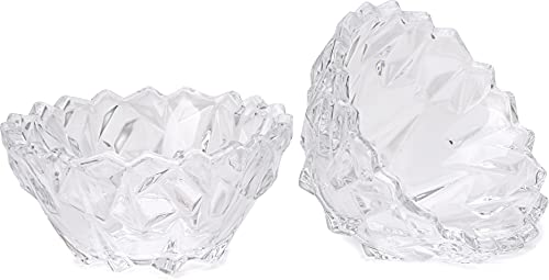Image of AFAST Designer Multipurpose Serving Glass Bowl Set of 4 with Molding Self Design, 200 ml
