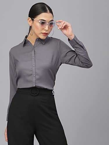 Image of Style Quotient Women Solid White Polymoss Regular Formal Shirt