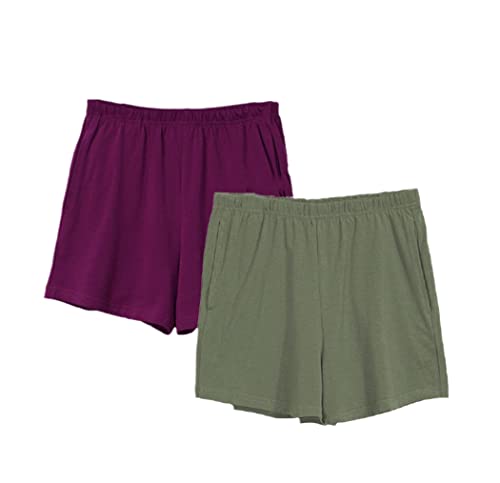 Short de sport avec poches pour femme coupe ample lot de 2 noir S