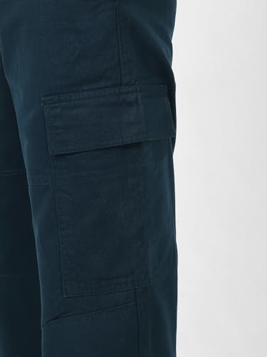Image of Urbano Fashion Men's Loose Baggy Fit Solid Cargo Chino Trouser Pant with 6 Pockets Non-Stretchable