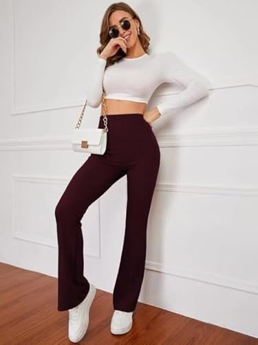 Image of Leriya Fashion Women's Stretch Fit Mid Rise Western Ribbed Stretchable Trousers || Casual Wear Jogging Wear || Sweatpants || Lightweight Wear.