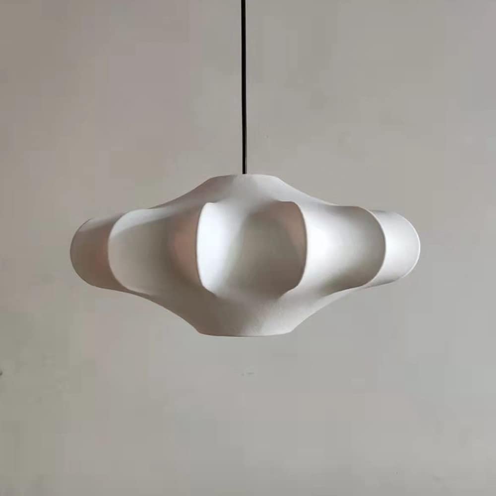 ITOSUI 40cm Nordic Modern Silkworm Cocoon Chandelier Vintage Living Room Pendant Light Fabric Lantern Coastal Pendant Lamp Bedroom Bedside Dining Table Restaurant Corridor