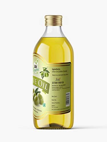 Image of LAXMI ORGANIC Olive Oil 1L | Pure Cold Pressed Jaitun Ka Tel | Multipurpose Edible Oil for Cooking, Salad Dressing, Hair Care, Skin Moisturizing & Baby Massage | Natural Olive Oil 1000ml