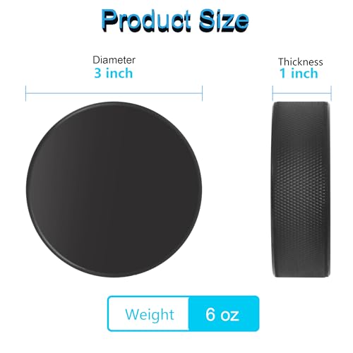 Ice Hockey Pucks for Practicing and Classic Training, Official Regulation, 6oz Diameter 3" Thickness Black