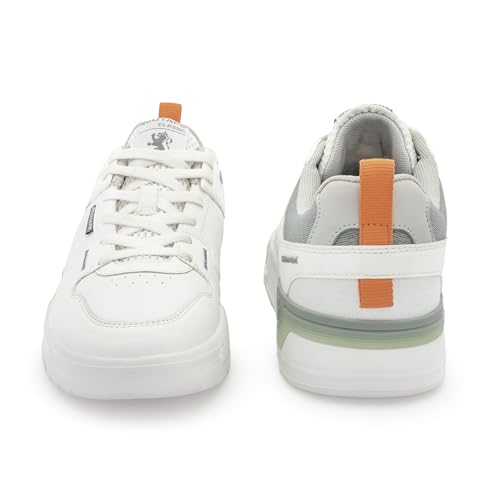 Image of Red Tape Men's Sneakers White Grey Pu Mesh Round Toe Lace-Up
