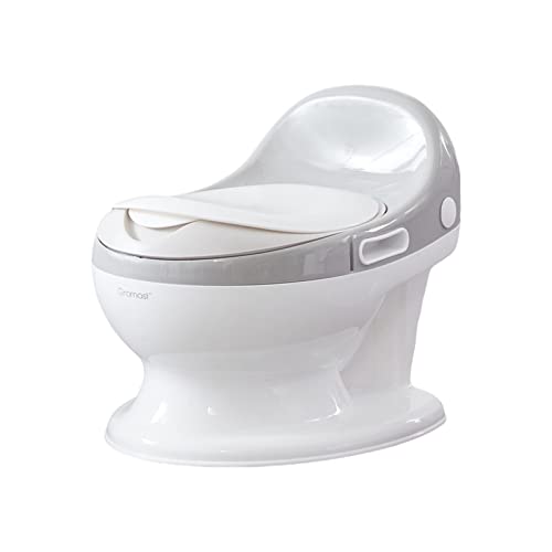 Image of Toddler Potty, Gromast Baby Potty Training Toilet with Padded PU Seat and Removable Potty, Installation-Free Baby Toilet (Grey)