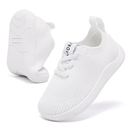 MORENDL Toddler Wide Toe Box Barefoot Shoes Baby First Walking Shoes Boys Girls Non-Slip Zero Drop...