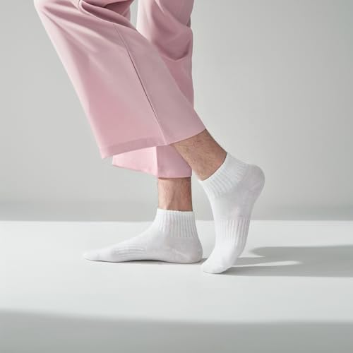 6-Pack Breathable Cotton Socksfor Men & Women Anti-Slip StretchCrew Socks(US 5-14) Reinforced HeelToe 4 Colors3