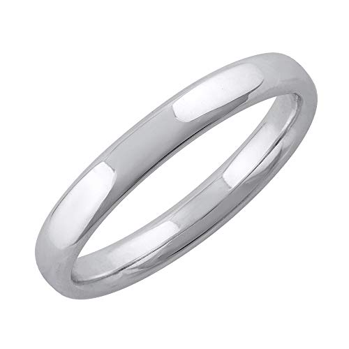 FINEROCK 950 Platinum 3.2 mm Plain Wedding Band (Ring Size 6.5)