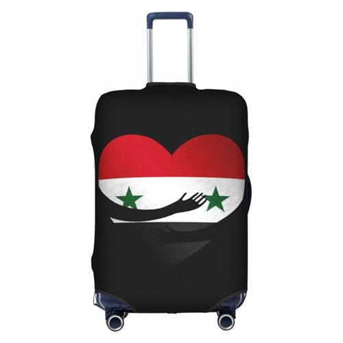 Travel Luggage Cover Syria Syrians Flag Heart Fashion Washable Baggage Suitcase Protector Fit For Luggage Medium