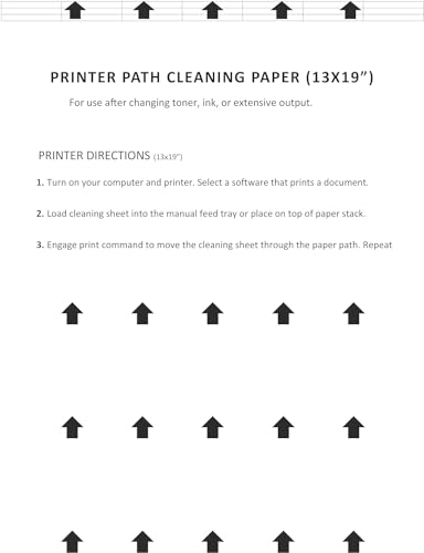 Image of Wide Format Laser, Inkjet, Plotter and Poster Printer Cleaning Sheet (13 x 19 Inches), 5 Sheets