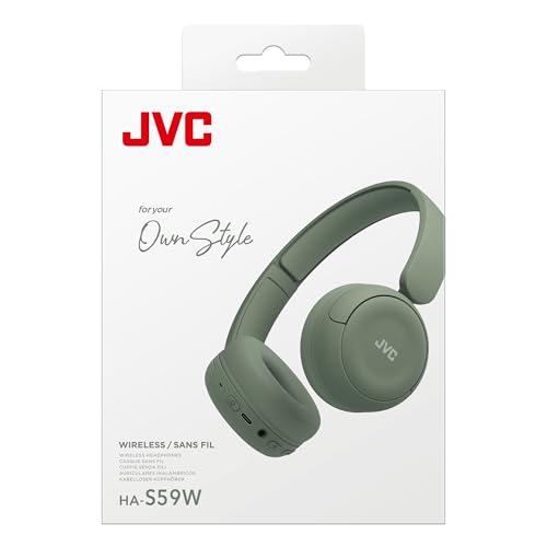 Image of JVC Wireless Headphones with 50H Battery Life, Soft Cushions, Foldable Design, Bluetooth 5.3, Multipoint Connection, App EQ, Built-in Mic - Matte Green - HAS59WG