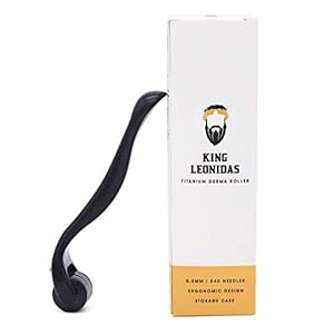KING LEONIDAS 0.5mm Titanium Derma Roller voor Baardgroei – Baard Roller Ook voor Haargroei, Pigmentatie, Fijne Lijntjes…