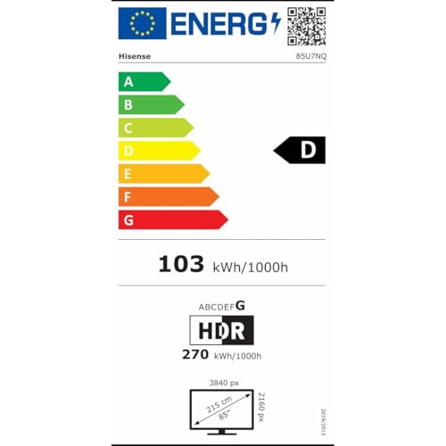 TV QLED HISENSE MiniLED 85U7NQ 85 4K UHD 2024 - vue 7