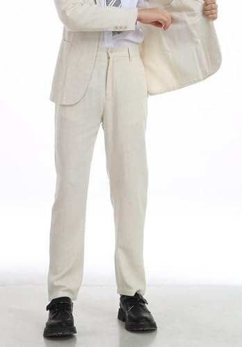 Boys Linen Dress Pants for Toddler Boy School Uniform Pants Adjustable Waist2