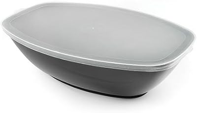 Fineline settings Luau Bowl Flat Plastic Lids-12 | Platter Pleasers | Pack of 50 Lids, 12 inches, Clear