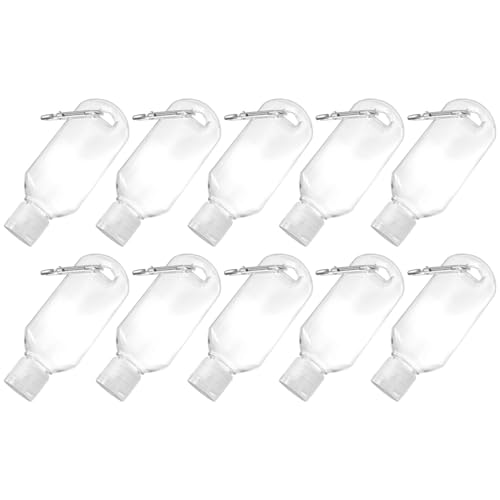 Ipetboom Botellas Rellenables con Gancho 50 Ml Petg Plástico 10 Unidades para Viaje y Loción Botellas Pequeñas para Alcohol y Gel Aptas para Deporte y Uso Portátil Color Color Aleatorio