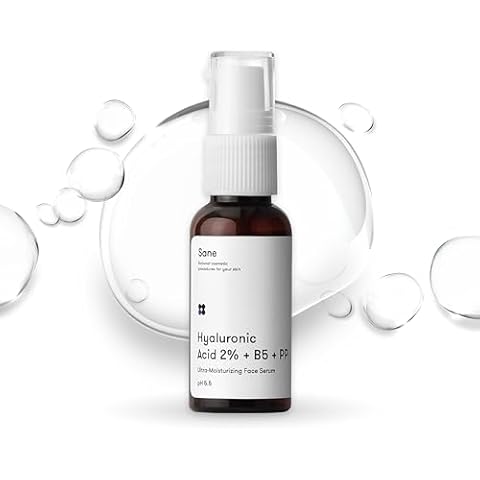 Sane Hyaluronic Acid Serum for Face with Vitamin B5 & PP - 1.01 fl oz, Hydrating Serum for Face - Healthy Skin with Hyaluronic Acid Serum - Vitamin Serum for Face for Metabolic Boost Cover