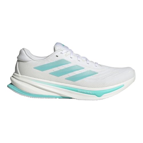 Image of Adidas, Mens, Supernova Rise 2 Running Shoes, White /Zero Metallic /Flash Aqua, 9.5, D - Medium