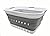 SAMMART 42L (11 gallon) Collapsible Plastic Laundry Basket - Foldable Pop Up Storage Container/Organizer - Space Saving Hamper/Basket (1, White/Grey)