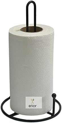 Etior® Premium Kitchen Napkin Holder, Kitchen Napkin Roll Stand, Paper Towel Holder. Elegant, Black.