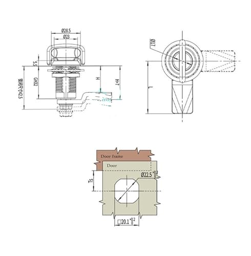 Serrure à compression poignée MS816 boîtier électrique étanche inox - 3