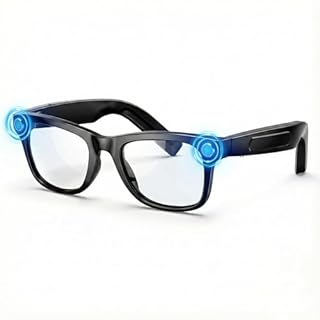 Lunettes Camera HD, 8MP 1080P Lunette Connectées IA, Processeur Double Cœur avec Assistant IA pour Traduction en Temps Réel, 410Mah Offrant 16 Heures d'Autonomie, Wi-FI Bluetooth Lunette Intelligente