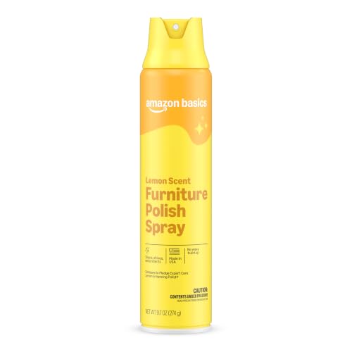 Amazon Basics Lemon Scent Multi-surface Furniture Polish Spray Cleans Shines & Protects No Waxy Build-up 9.7 OZ Pack of 1