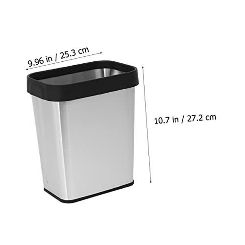 Tacho de basura rectangular de acero inoxidable negro miniatura 2