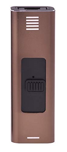Champ USB ARC Metallic Lighter No Flame No Gas USB Rechargeable Windproof Power ARC (Brown)
