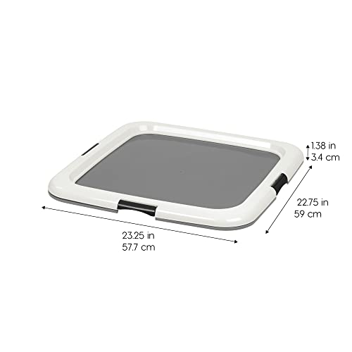 Iris Usa 23.0" X 22.75" Square Pee Pad Holder, Pet Puppy Small Medium Dog Incontinence Potty Training Pad Tray, Dark Gray #TOP1