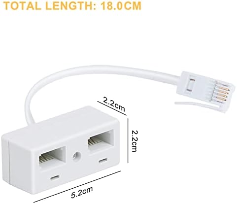 Uvital Telephone Splitters, 2 Way BT Phone Socket Adapter, RJ11 BT Plug Male to 2 Female, Double Phone Socket Adaptor for UK Landline Telephone, FAX, Modem, Cable Adapter and Converter, 2Pack