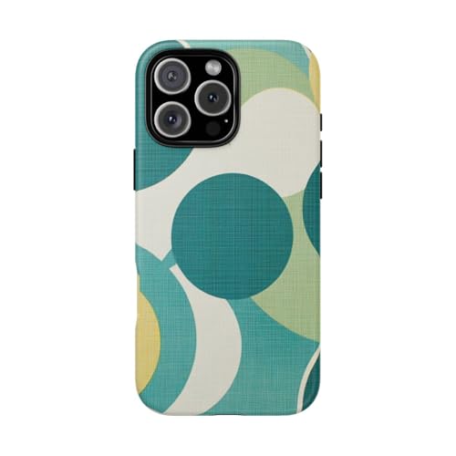 Coque rigide mate iPhone 16 Pro Max style rétro sarcelle au café ou au bureau
