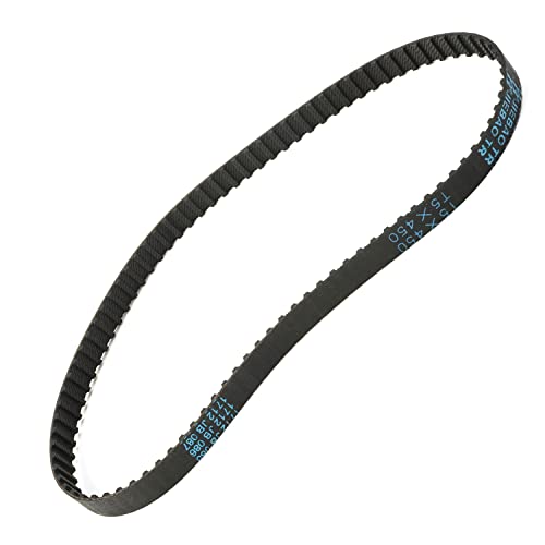 Jutagoss Timing Belt T5-450 Cogged Toothed Rubber Timing Belt 450mm Circumference 10mm Width Synchronous Closed Loop Belt Timing Pulley Tools Black 1Pcs
