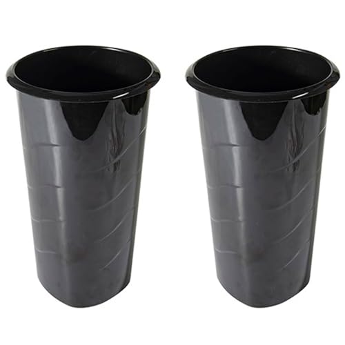 ACAN Tradineur - Pack de 2 floreros tubulares de plástico, jarrón Alto, diseño Moderno, Dormitorio, salón, decoración de Mesa, Fabricado en España (Negro - 3,9 litros - 30 x 17 cm)