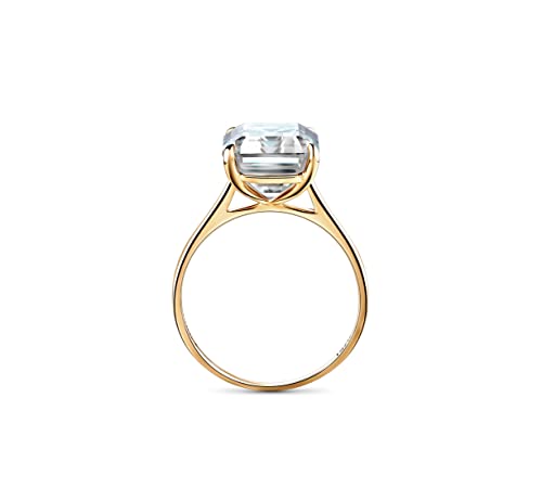 ISAAC WOLF Natural 14k Gold Ring Emerald Cut 5 Carat Moissanite Ring Solitaire2
