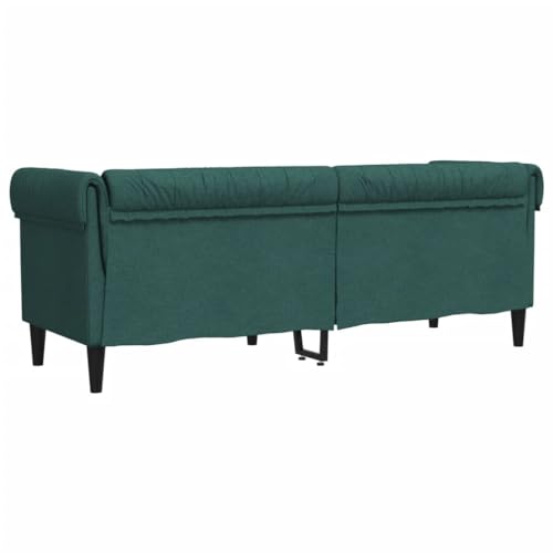 Hommdiy Chesterfield Sofa, Couch mit Armlehnen Rückenlehne Stützbeine, Polstersofa für Wohnzimmer, Couchgarnitur, Modern Sofa,3-Sitzer,Dunkelgrün – Bild 8