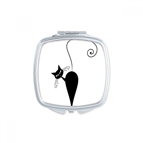 Miroir compact chat noir pour ajuster votre maquillage n'importe où