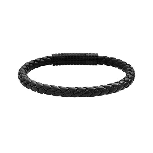 Edforce Classic Braided Genuine Leather Wrist Band Cuff Bracelet, 8.25inches2