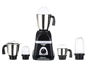 Sunmeet Diaa Powerfull 600W Mixer Grinder with 3 Stainless Steel Jars and 2 Bullet Jars (1 Wet Jar, 1 Dry Jar, 1 Chutney Jar and 2 Bullet Jars), Black.Make in India(ISI Certified)